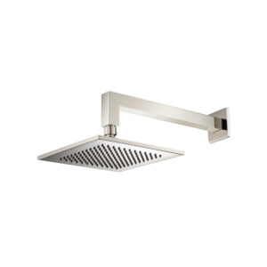 Isenberg 8″ Solid Brass Showerhead / Rainhead With 12″ Wall Mount Shower Arm In Polished Nickel