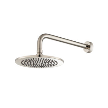 Isenberg 8" Solid Brass Showerhead / Rainhead With 12" Wall Mount Shower Arm In Polished Nickel - Image 3