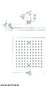 Dawn® Single Function Rectangle Rain Showerhead, Chrome