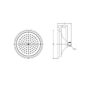 Dawn® Single Function 7″ Round Rain Showerhead, Chrome