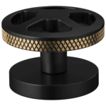 Brizo Litze®: Widespread Handle Kit - Wheel In Matte Black / Luxe Gold