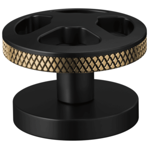 Brizo Litze®: Widespread Handle Kit – Wheel In Matte Black / Luxe Gold
