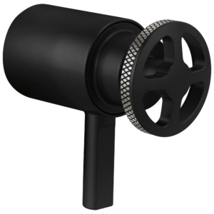 Brizo Litze®: Tempassure® Thermostatic Trim Handle Kit – Wheel In Matte Black / Luxe Steel