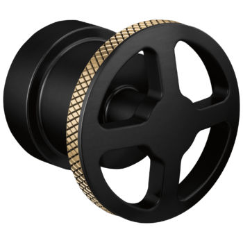 Brizo Litze®: Pressure Balance Valve Trim Handle Kit - Wheel In Matte Black / Luxe Gold