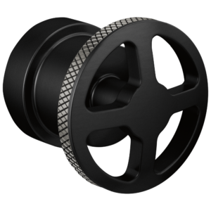 Brizo Litze®: Pressure Balance Valve Trim Handle Kit – Wheel In Matte Black / Luxe Steel
