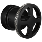 Brizo Litze®: Sensori® Thermostatic Valve Trim Handle Kit - Wheel In Matte Black / Luxe Steel