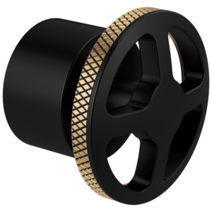 Brizo Litze®: Single-Handle Freestanding Tub Filler Handle Kit – Wheel In Matte Black / Luxe Gold