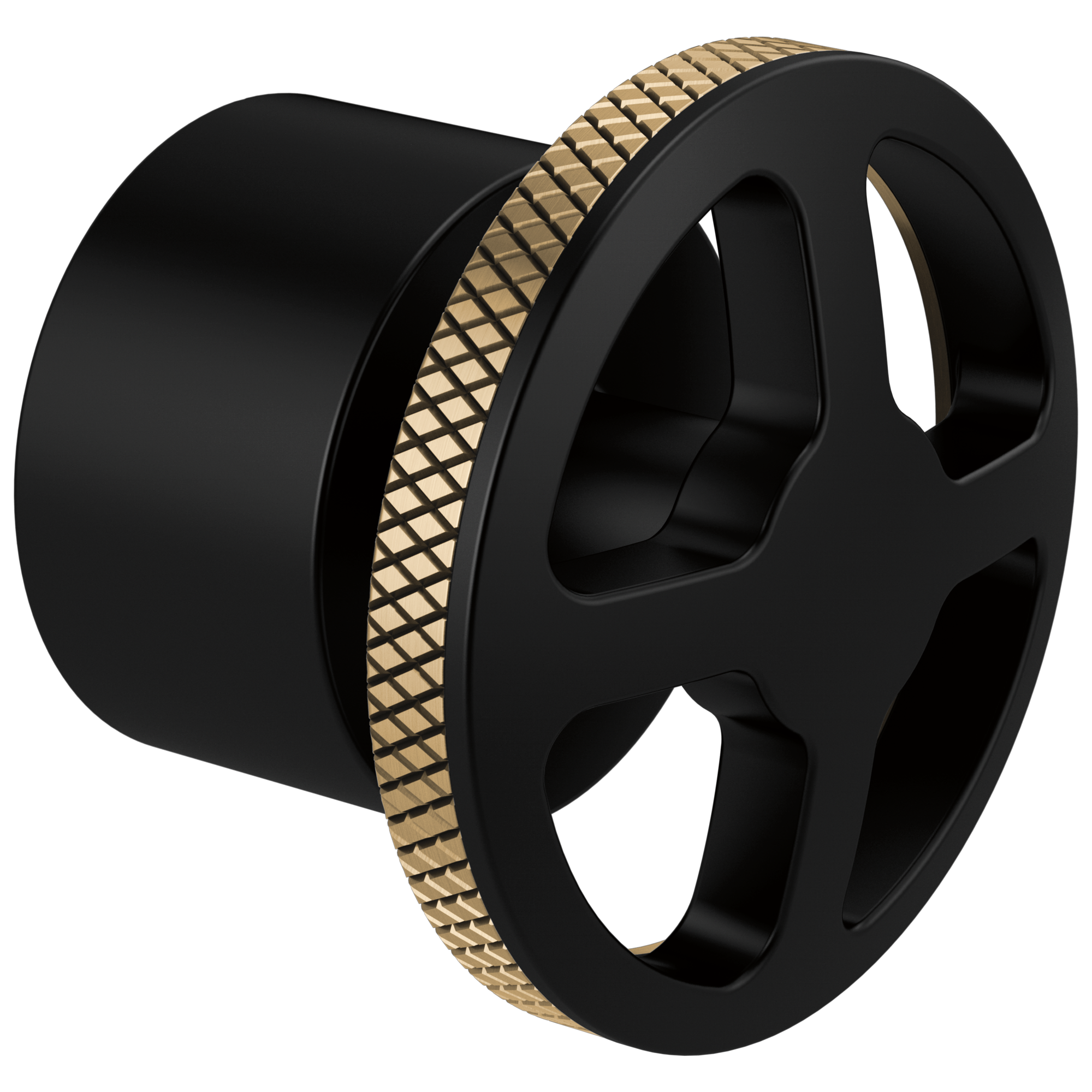 Brizo Litze®: Single-Handle Freestanding Tub Filler Handle Kit - Wheel In Matte Black / Luxe Gold