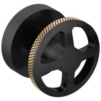 Brizo Litze®: Two-Handle Wall Mount Tub Filler Handle Kit - Wheel In Matte Black / Luxe Gold