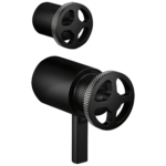 Brizo Litze®: Tempassure® Thermostatic Valve With Diverter Trim Handle Kit - Wheel In Matte Black / Luxe Steel