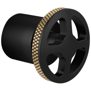 Brizo Litze®: 3 And 6 Setting Diverter Trim Handle Kit – Wheel In Matte Black / Luxe Gold