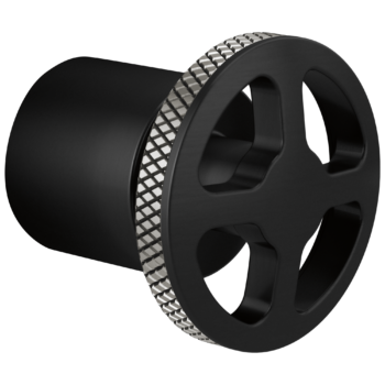 Brizo Litze®: 3 And 6 Setting Diverter Trim Handle Kit - Wheel In Matte Black / Luxe Steel