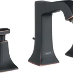 Hansgrohe Metris C Widespread Faucet 100 with Pop-Up Drain, 1.2 GPM in Rubbed Bronze
