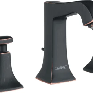 Hansgrohe Metris C Widespread Faucet 100 with Pop-Up Drain, 1.2 GPM in Rubbed Bronze