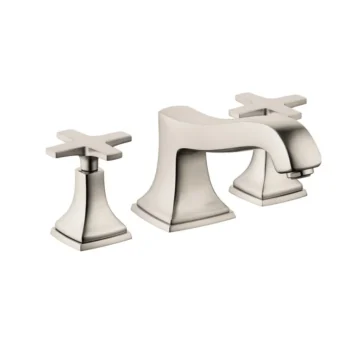 Hansgrohe Metropol Classic 3-Hole Roman Tub Set Trim with Cross Handles in Brushed Nickel