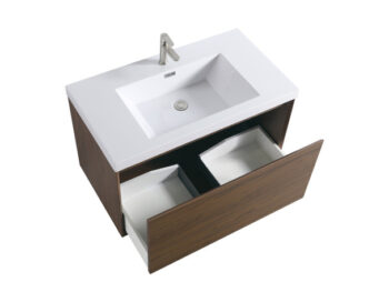 Odde 36" Walnut Vanity With White Interated Sink - Image 2