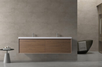 Odde 72" Walnut Vanity With White Interated Sink - Image 3
