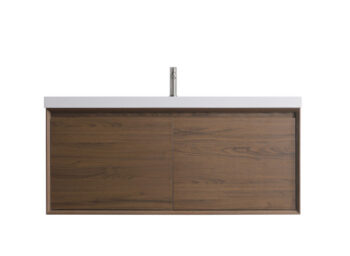 Odde 48" Walnut Vanity With White Interated Sink