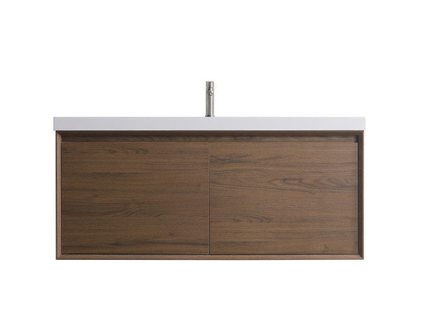 Odde 48" Walnut Vanity With White Interated Sink