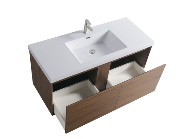 Odde 48" Walnut Vanity With White Interated Sink - Image 2
