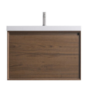 Odde 30″ Walnut Vanity With White Interated Sink