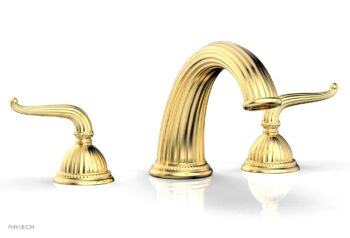Phylrich GEORGIAN & BARCELONA Deck Tub Set - Lever Handles K1141P - Satin Gold