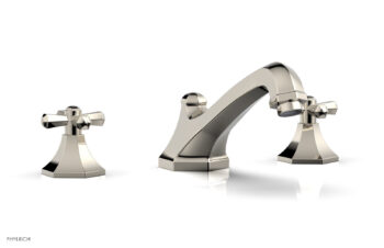 Phylrich LE VERRE & LA CROSSE Deck Tub Set - Cross Handles K1171V - Polished Nickel