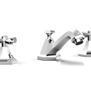 Phylrich LE VERRE & LA CROSSE Widespread Faucet – Cross Handles K171 – Polished Chrome
