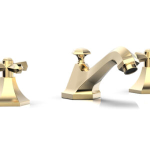 Phylrich LE VERRE & LA CROSSE Widespread Faucet – Cross Handles K171 – Satin Brass