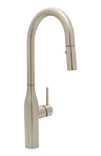 Huntington Brass Rise Kitchen Faucet In Pvd Satin Nickel