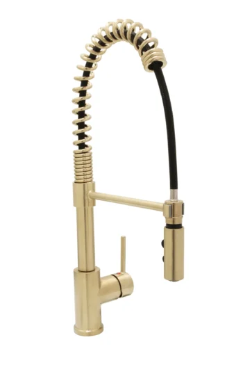 Huntington Brass Single Control Kitchen Pull-Down Faucet In Pvd Satin Brass