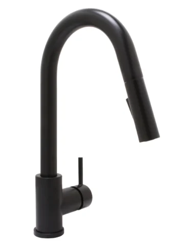 Huntington Brass Euro Arc Single Hole Pull-Down Kit Faucet In Matte Black