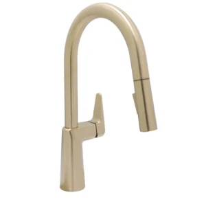 Huntington Brass Loma Pull-Down Kitchen Faucet In PVD Satin Brass