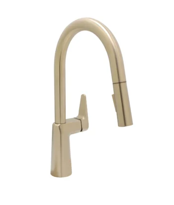 Huntington Brass Loma Pull-Down Kitchen Faucet In PVD Satin Brass