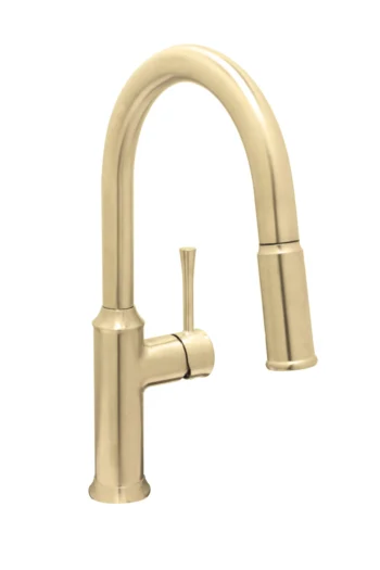 Huntington Brass Albany Pull-Down Kitchen Faucet In PVD Satin Brass