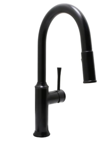 Huntington Brass Albany Single Hole Pull-Down Kitchen Faucet In Matte Black