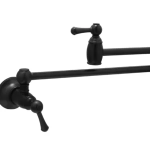 Huntington Brass Wall Mounted Pot Filler In Matte Black
