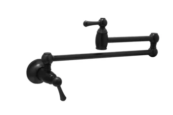 Huntington Brass Wall Mounted Pot Filler In Matte Black