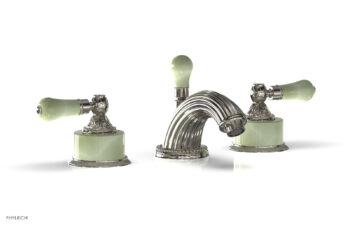 Phylrich VERSAILLES Widespread Faucet - Green Onyx K240 - Polished Nickel