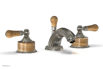 Phylrich VERSAILLES Widespread Faucet - Montaione Brown Onyx K241 - Polished Nickel