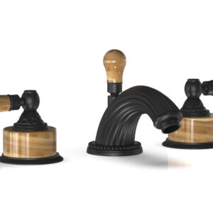 Phylrich VERSAILLES Widespread Faucet – Montaione Brown Onyx K241 – Matte Black