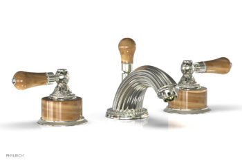 Phylrich VERSAILLES Widespread Faucet - Montaione Brown Onyx K241 - Satin Nickel