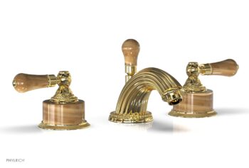 Phylrich VERSAILLES Widespread Faucet - Montaione Brown Onyx K241 - Polished Gold