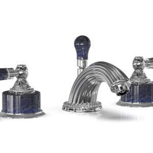 Phylrich VERSAILLES Widespread Faucet – Bleu Sodalite K242 – Polished Chrome