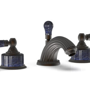 Phylrich VERSAILLES Widespread Faucet – Bleu Sodalite K242 – Oil Rubbed Bronze