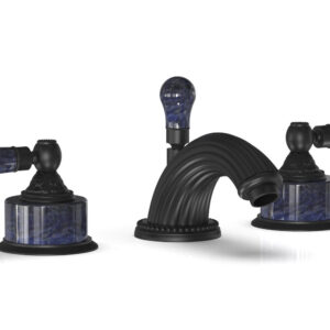 Phylrich VERSAILLES Widespread Faucet – Bleu Sodalite K242 – Matte Black