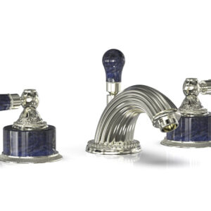 Phylrich VERSAILLES Widespread Faucet – Bleu Sodalite K242 – Satin Nickel