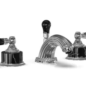 Phylrich VERSAILLES Widespread Faucet – Frienze Black Onyx K244 – Polished Chrome