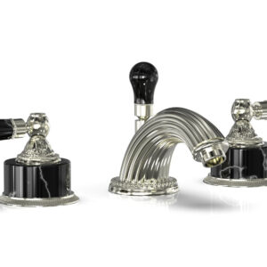 Phylrich VERSAILLES Widespread Faucet – Frienze Black Onyx K244 – Satin Nickel