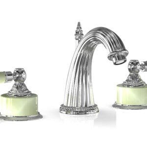 Phylrich VERSAILLES Widespread Faucet – Green Onyx K330 – Polished Chrome